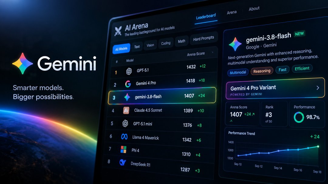 Google Gemini 4 Pro Leaks on Arena as gemini-3.8-flash
