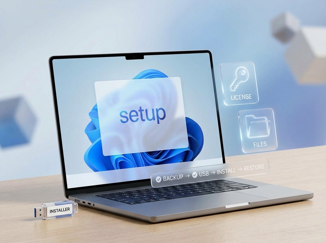 Clean Install Windows 11 Without Losing Licenses or Files