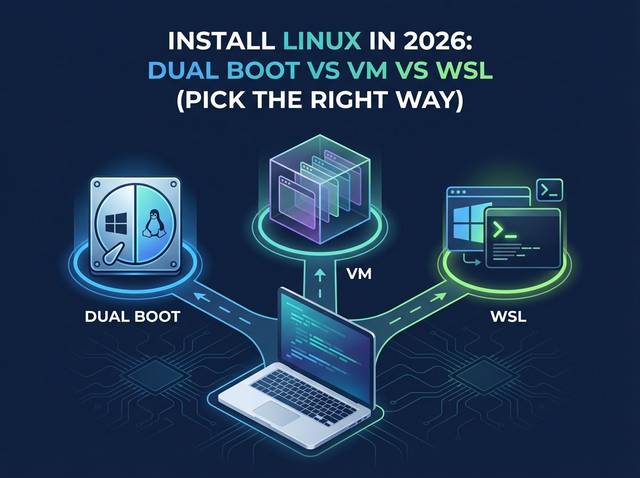 Install Linux in 2026: Dual Boot vs VM vs WSL (Pick the Right Way)