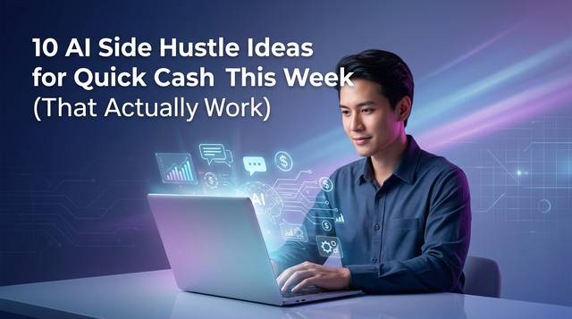 10 AI Side Hustle Ideas for Quick Cash This Week (That Actually Work)