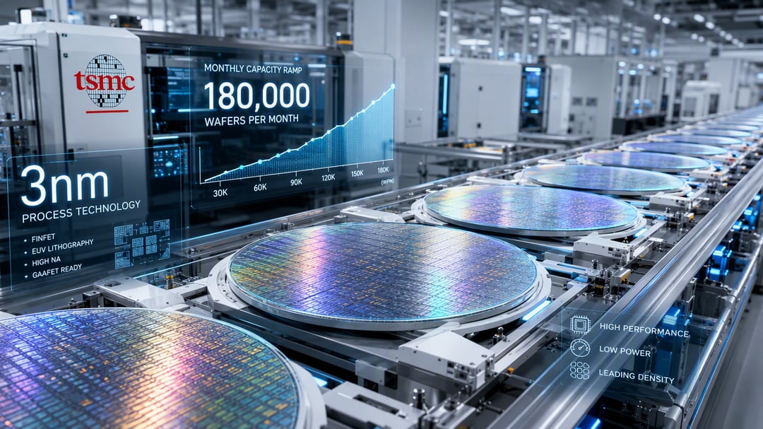 TSMC 3nm to Hit 180K Wafers Monthly by Early Q4 2026