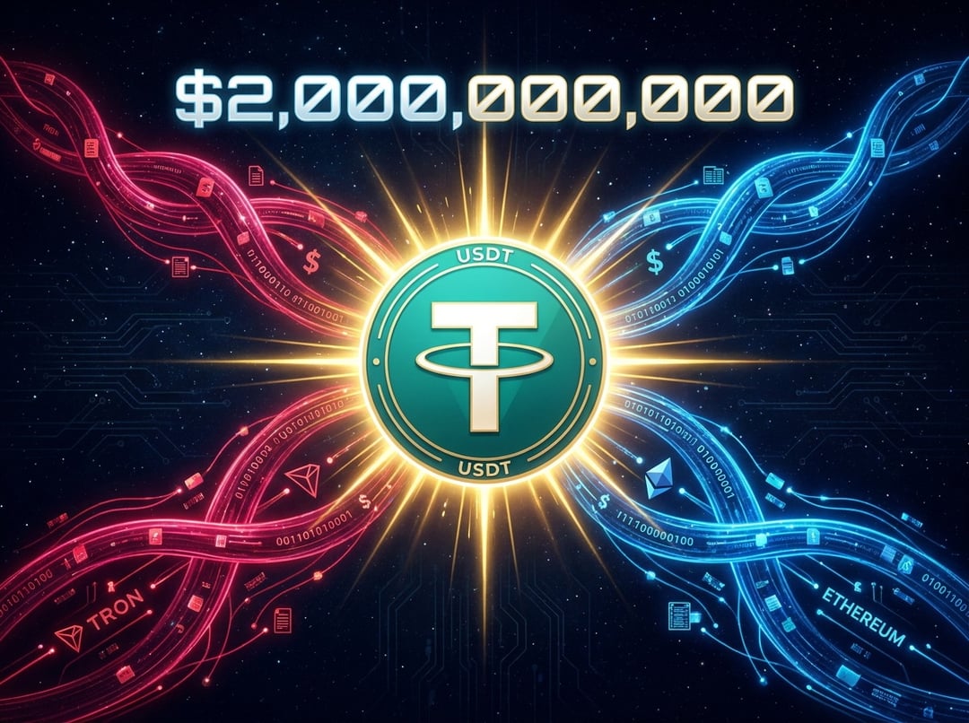 Tether Mints $2B USDT on Tron and Ethereum in One Day