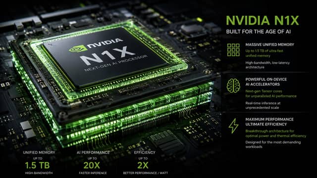 Nvidia N1X Chips Deliver Up to 128GB Unified Memory and On-Device AI Power