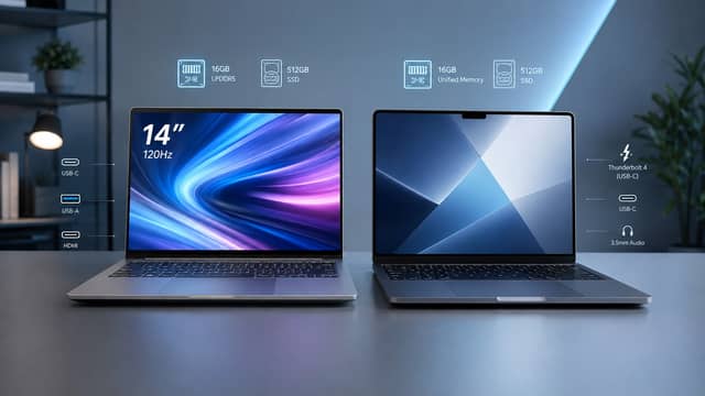 Acer Go Air vs. MacBook Neo: Display, Memory, and Ports