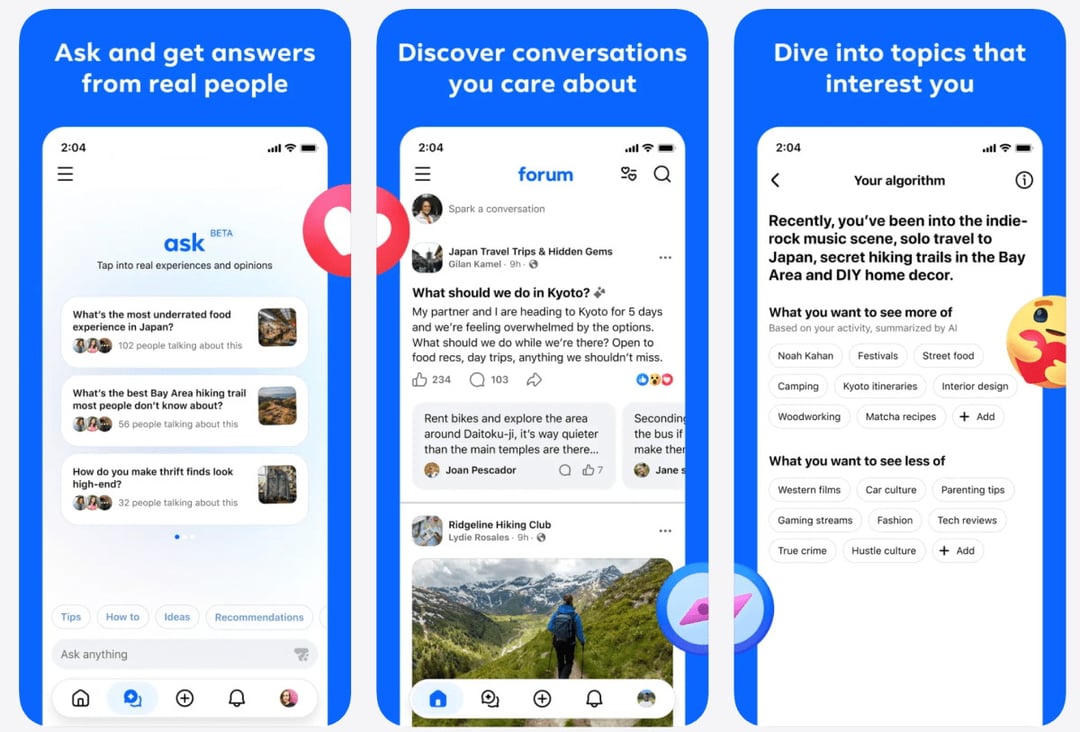 Meta Forum App Brings Facebook Groups to a New Space