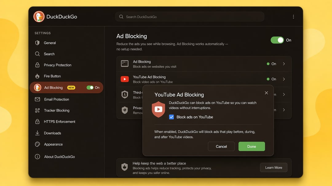 DuckDuckGo Browser Now Blocks Most YouTube Ads