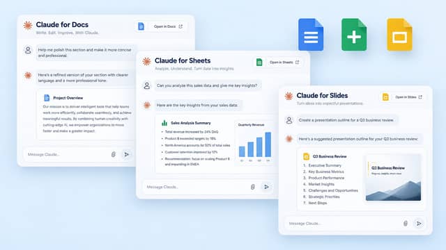 Claude for Google Workspace: Sidebar Editing in Docs, Sheets, and Slides
