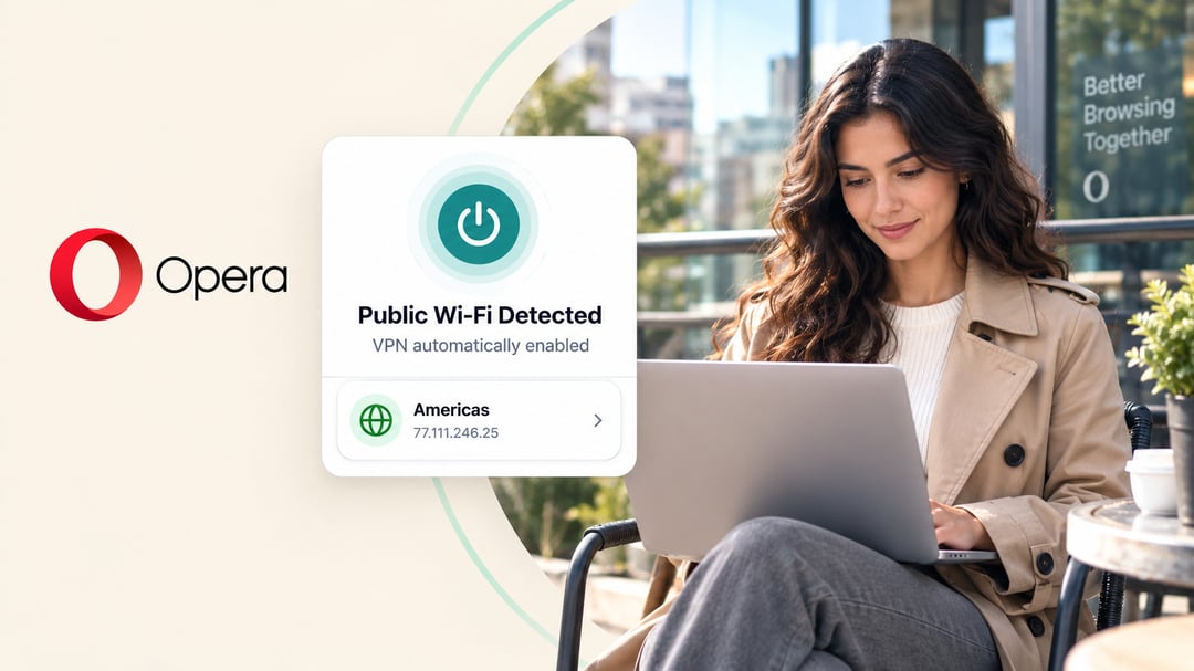 Opera Free VPN Auto-Activates on Public Wi-Fi