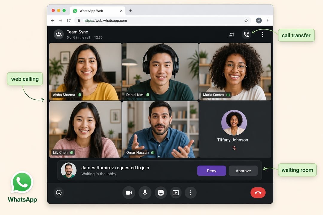 WhatsApp Web Calls: Audio, Video and Waiting Rooms