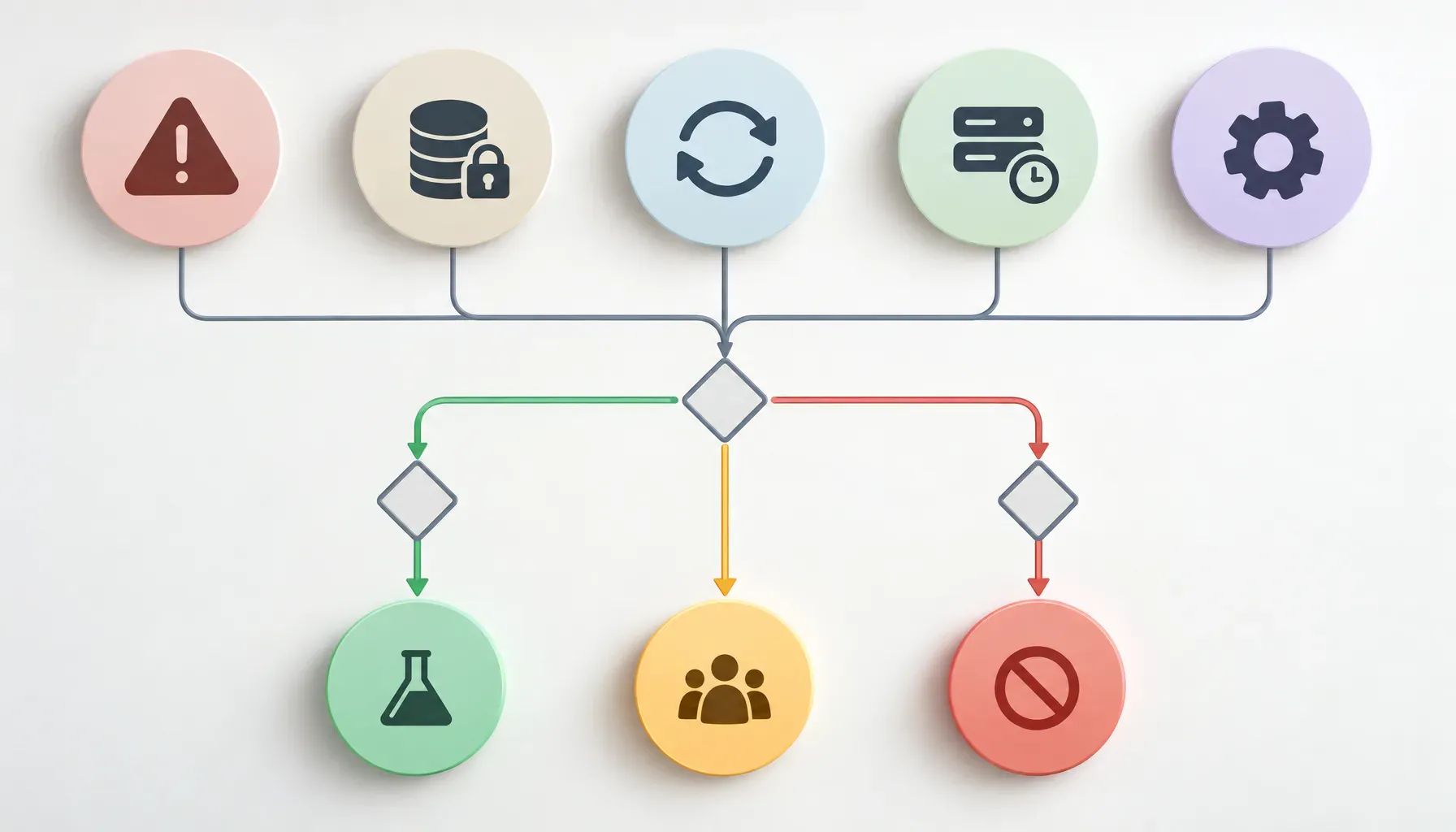 Decision tree sorting software projects into prototype, engineering oversight, or stop paths