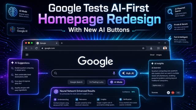 Google Tests AI-First Homepage Redesign With New AI Buttons