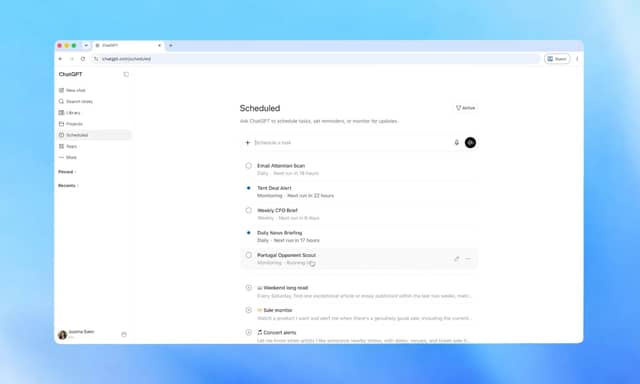 ChatGPT's New Scheduled Page Brings All Your Automated Tasks Into One Place