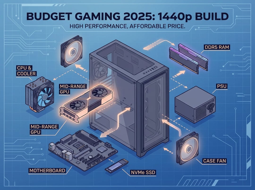 Budget Gaming PC Build Guide 2025: 1440p for Under $1200